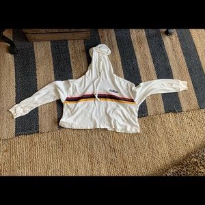 Hollister white cropped boyfriend tee size small